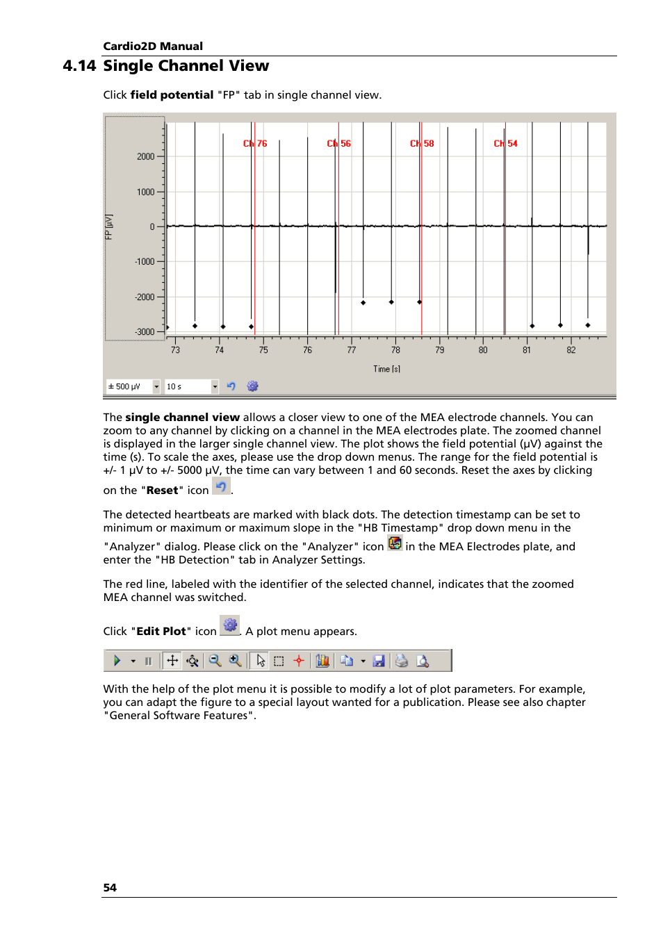 14 single channel view | Multichannel Systems Cardio2D Manual User Manual | Page 58 / 123