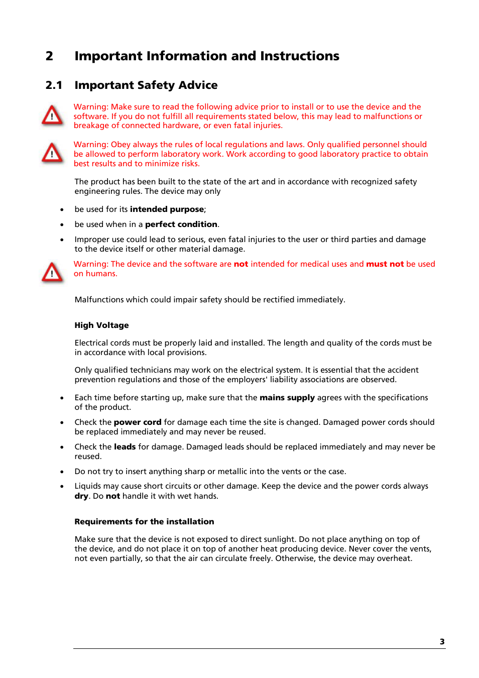 2important information and instructions, 1 important safety advice | Multichannel Systems Cardio2D Manual User Manual | Page 7 / 123