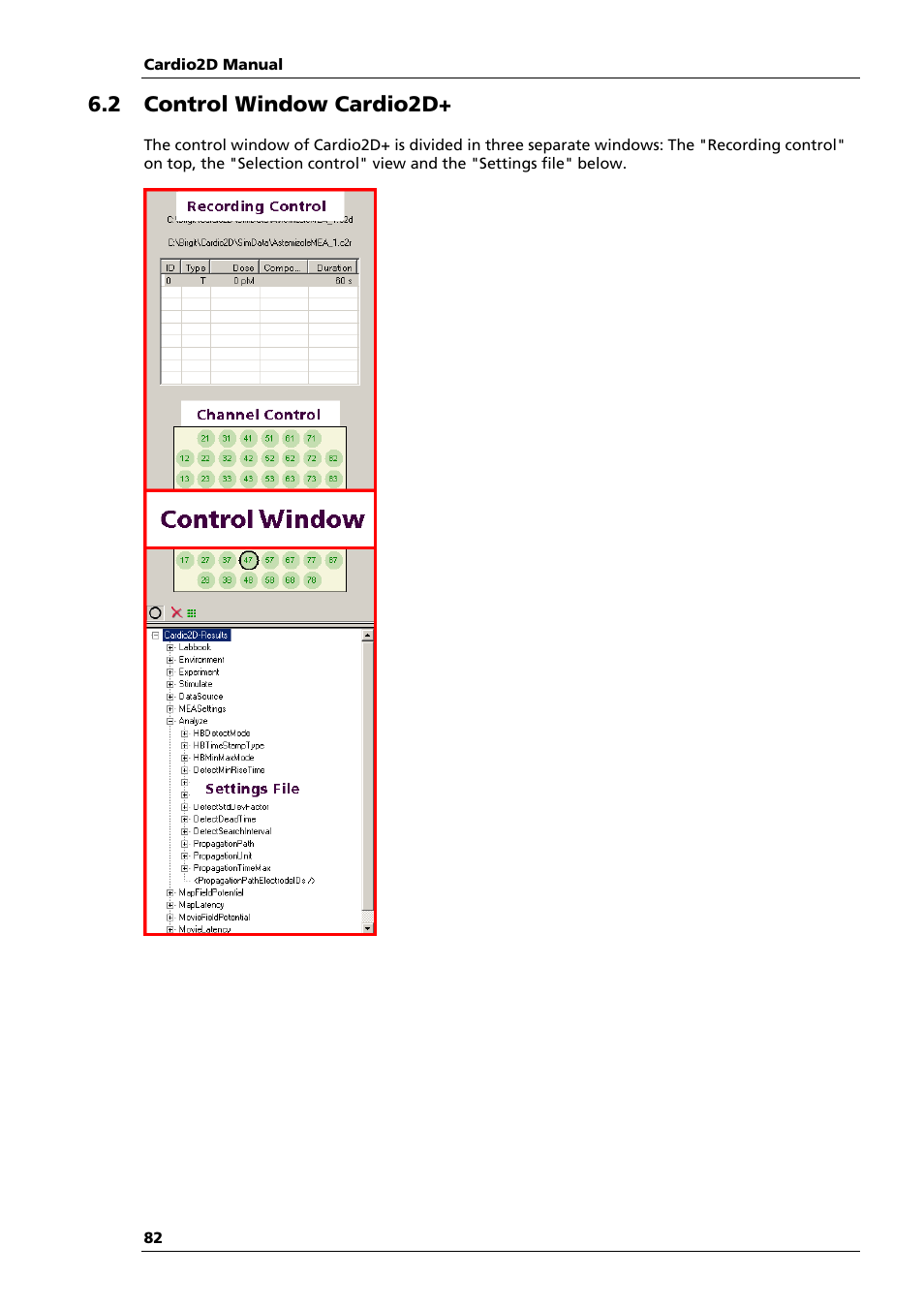 2 control window cardio2d | Multichannel Systems Cardio2D Manual User Manual | Page 86 / 123