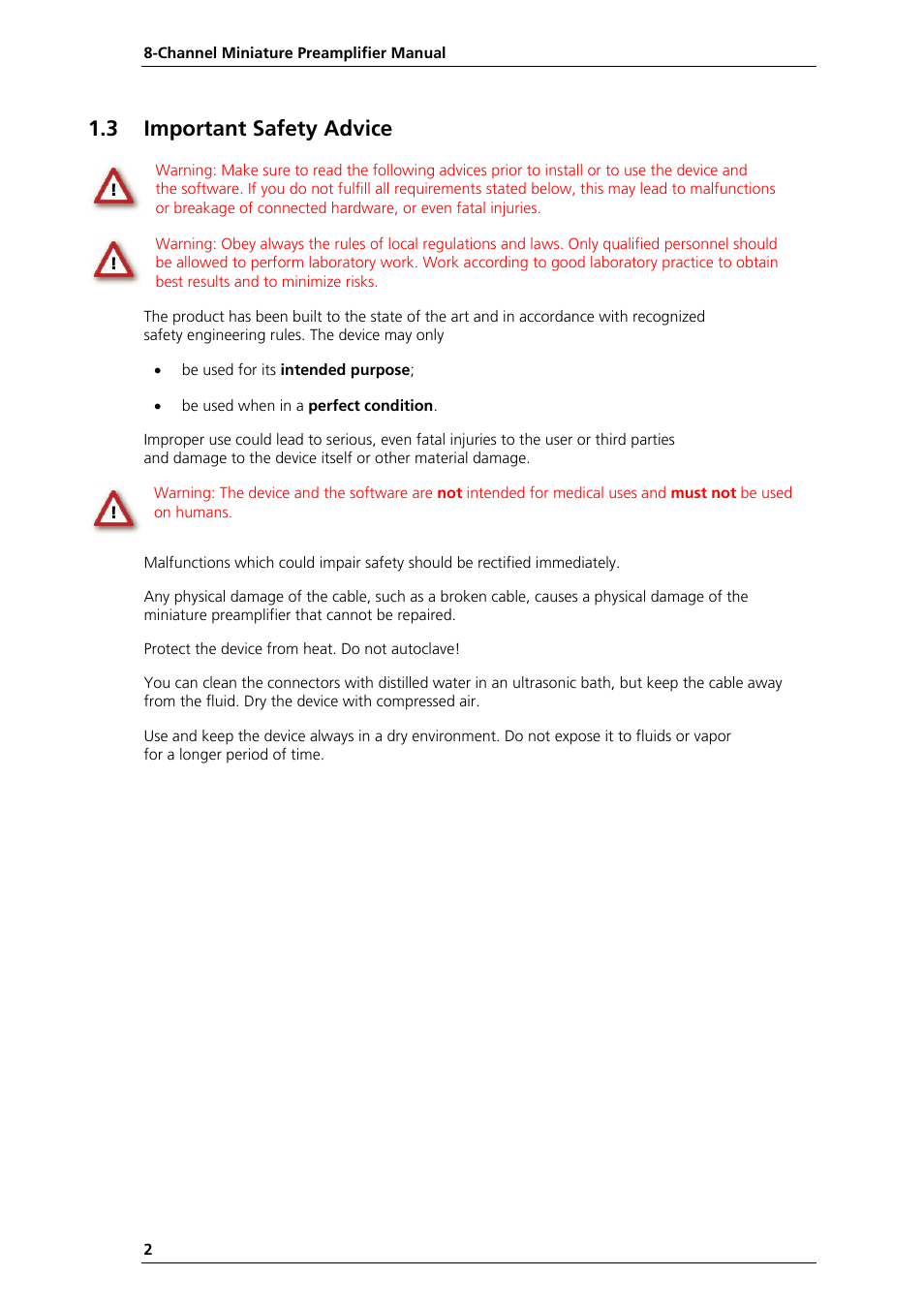 3 important safety advice | Multichannel Systems MPA8I Manual User Manual | Page 8 / 22
