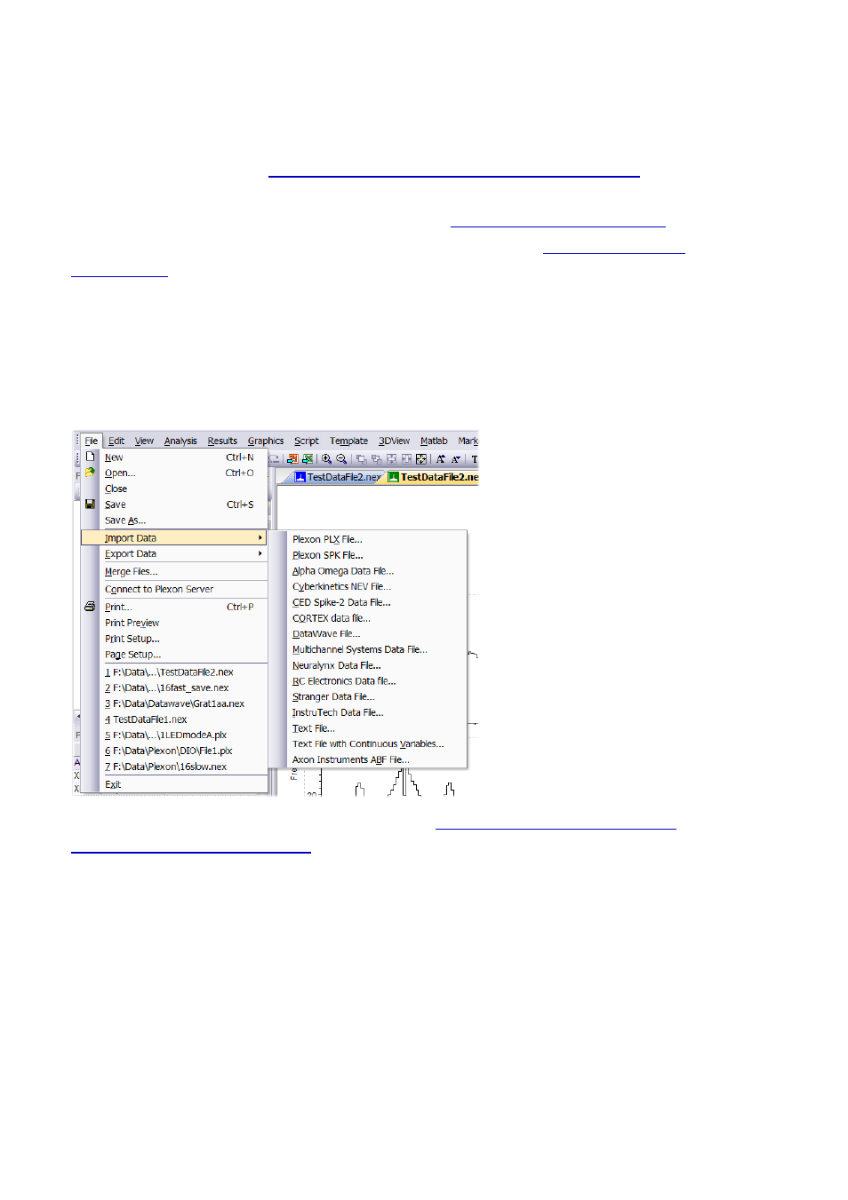 Opening files and importing data | Multichannel Systems NeuroExplorer User Manual | Page 18 / 373