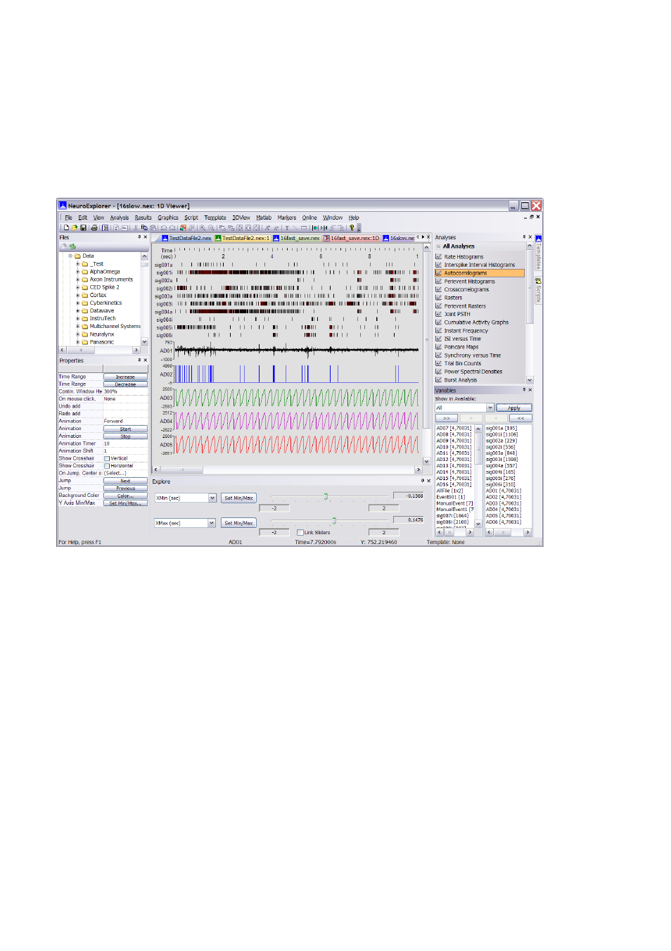 1d data viewer | Multichannel Systems NeuroExplorer User Manual | Page 26 / 373