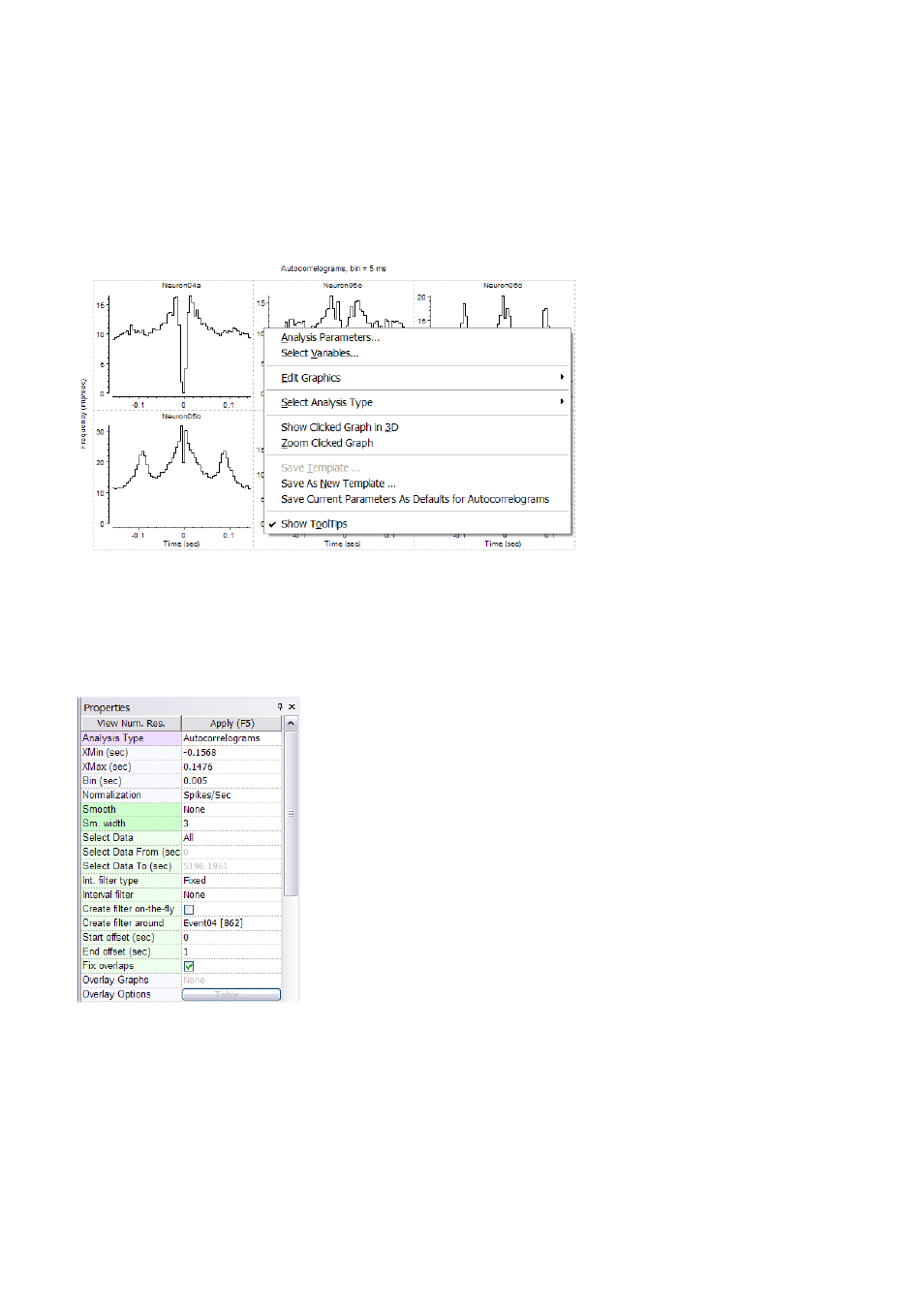 Adjusting analysis properties | Multichannel Systems NeuroExplorer User Manual | Page 32 / 373