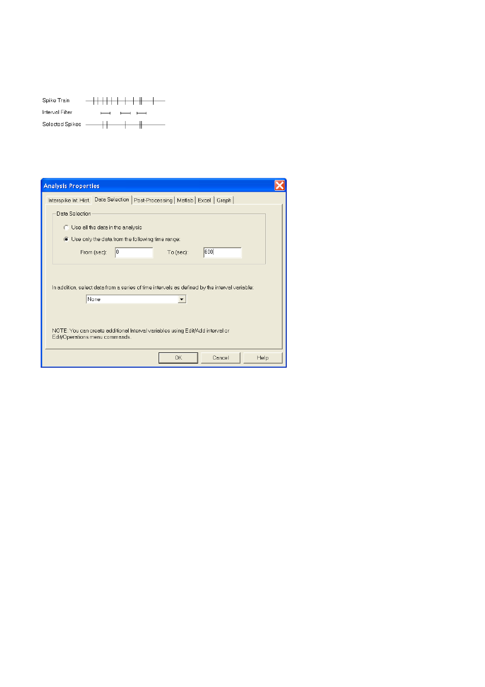 Data selection options | Multichannel Systems NeuroExplorer User Manual | Page 48 / 373