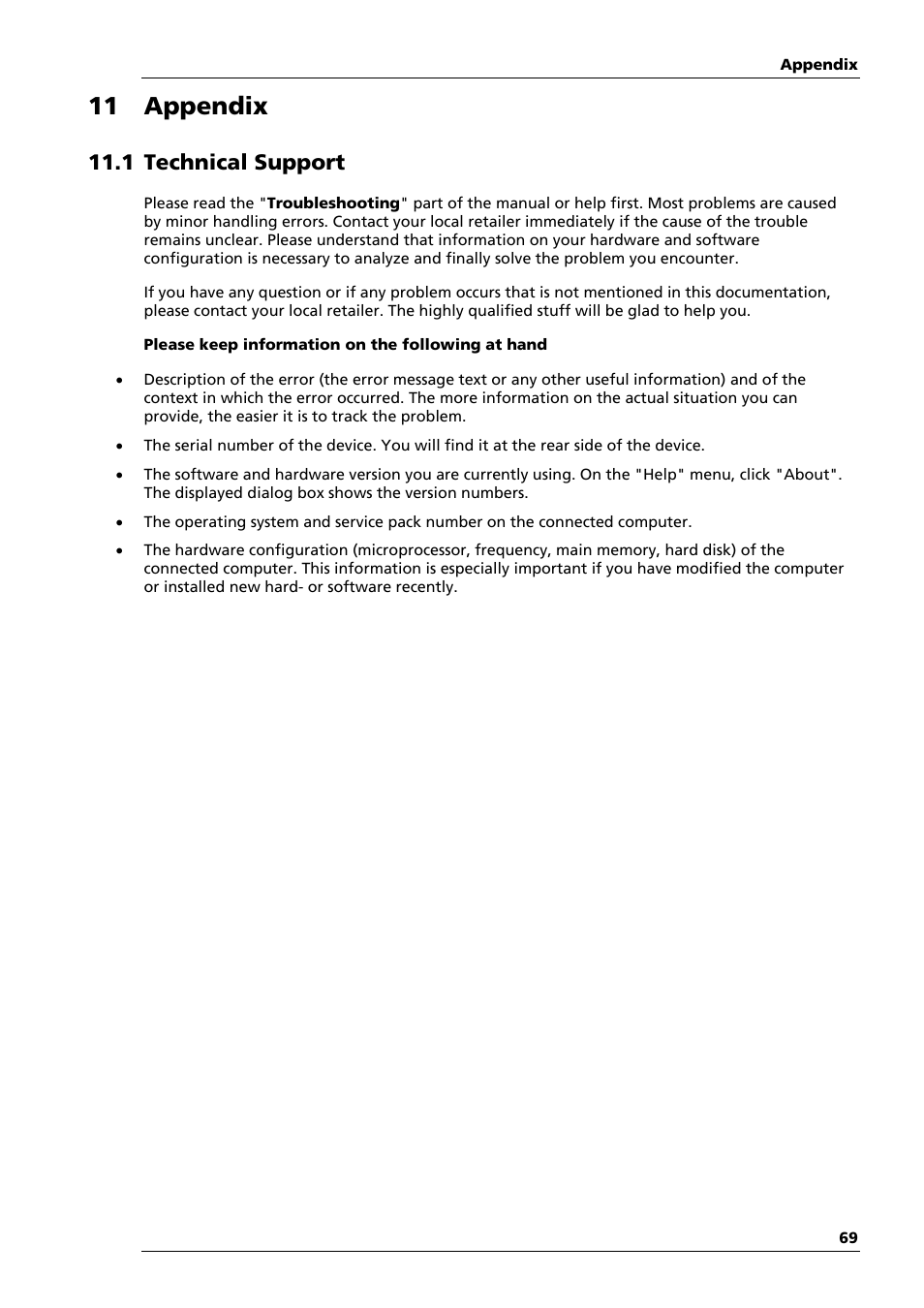 11 appendix, 1 technical support | Multichannel Systems HiClamp Manual User Manual | Page 75 / 81
