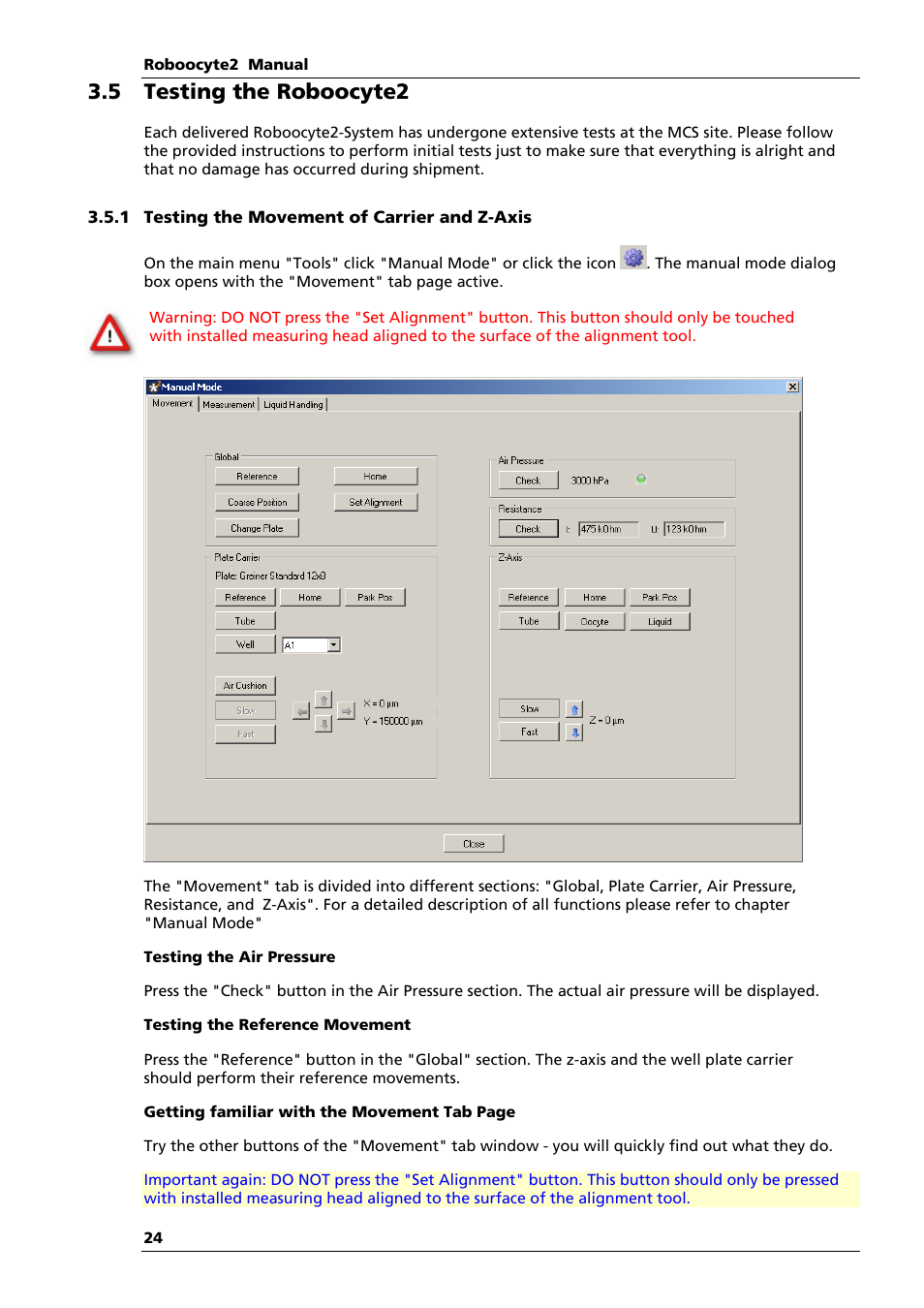 5 testing the roboocyte2 | Multichannel Systems Roboocyte2 Manual User Manual | Page 28 / 115
