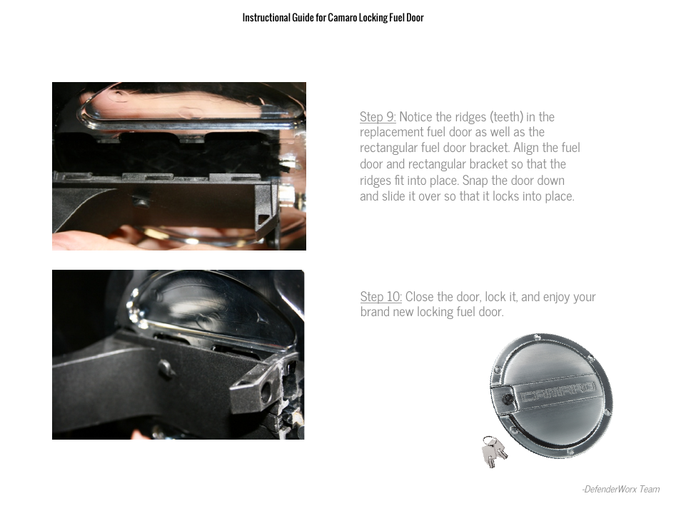 DefenderWorx Camaro Logo Locking Fuel Door User Manual | Page 5 / 5
