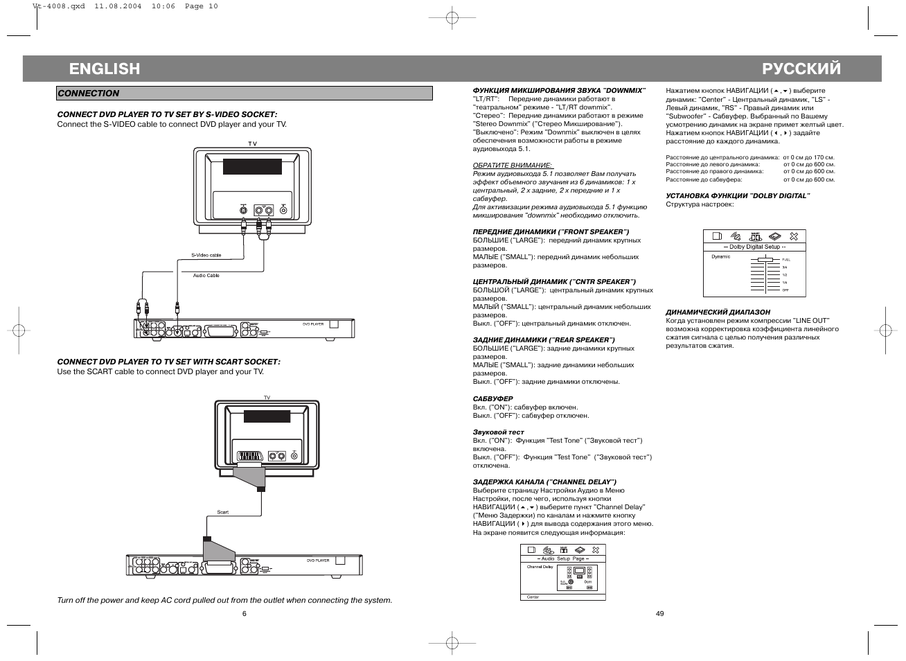 Русский, English | Vitek VT-4008 User Manual | Page 6 / 27