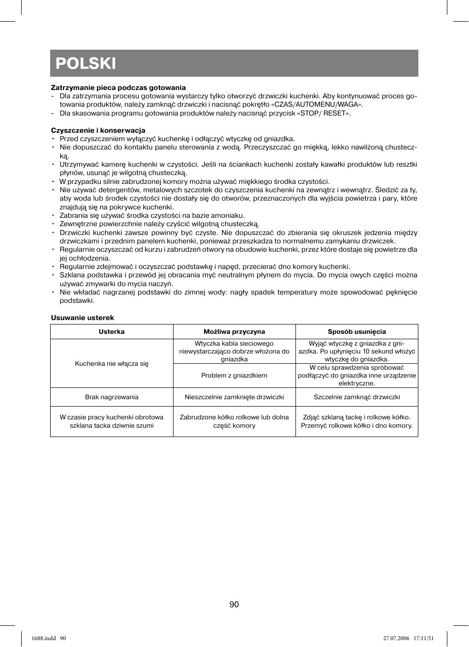 Polski | Vitek VT-1688 Capella User Manual | Page 90 / 132