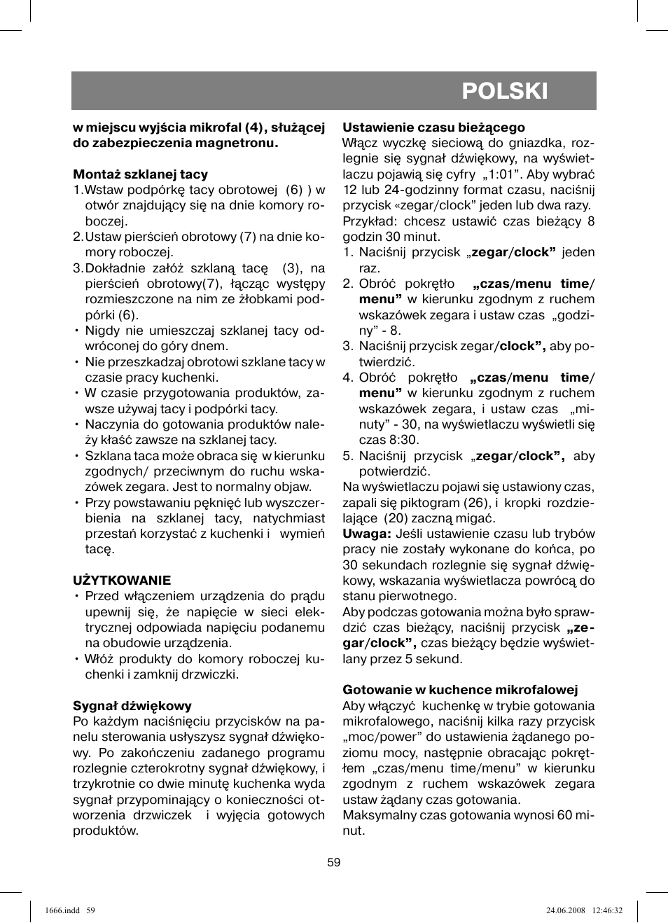 Polski | Vitek VT-1666 User Manual | Page 59 / 116