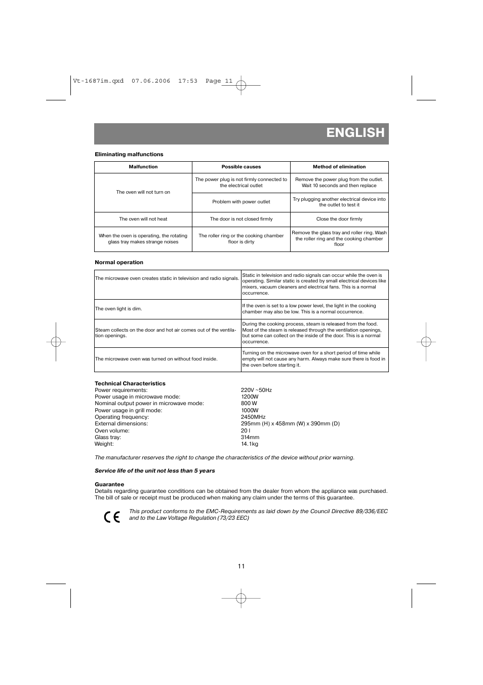 English | Vitek VT-1687 Lacerta User Manual | Page 11 / 120