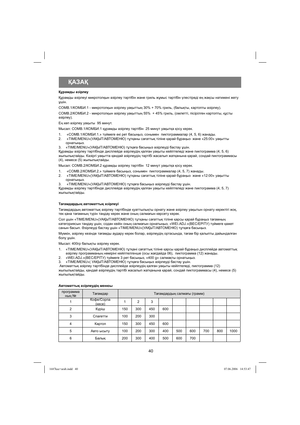 Қазақ | Vitek VT-1687 Lacerta User Manual | Page 40 / 120
