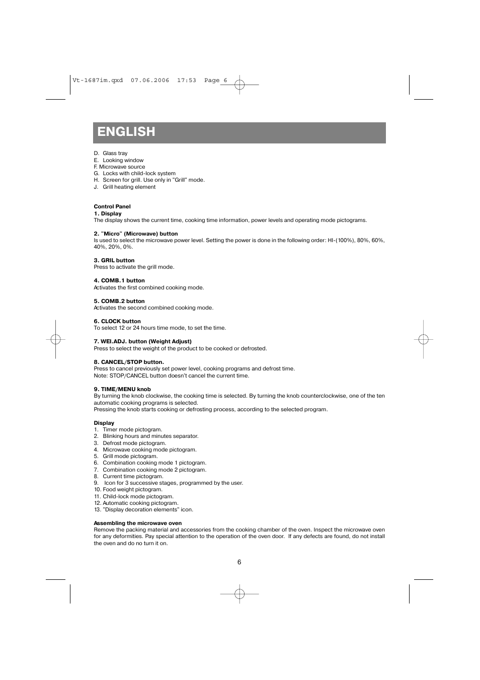 English | Vitek VT-1687 Lacerta User Manual | Page 6 / 120