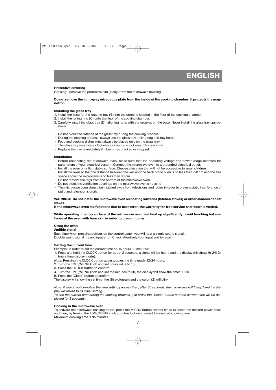 English | Vitek VT-1687 Lacerta User Manual | Page 7 / 120