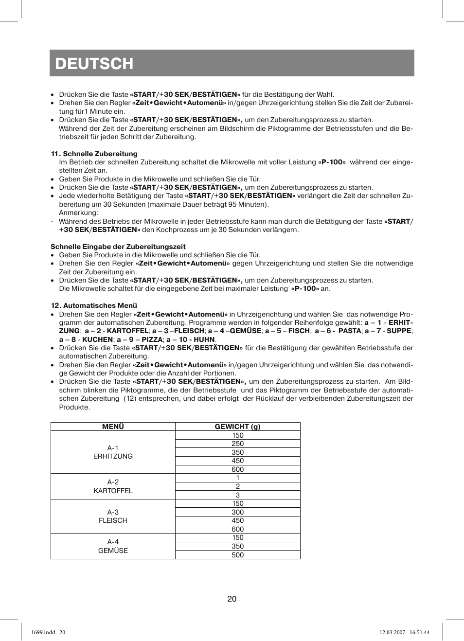 Deutsch | Vitek VT-1699 User Manual | Page 20 / 120