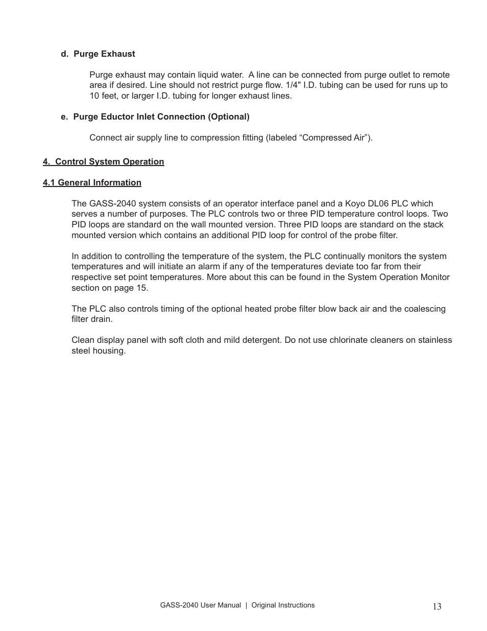 Perma Pure GASS-2040 User Manual | Page 13 / 29