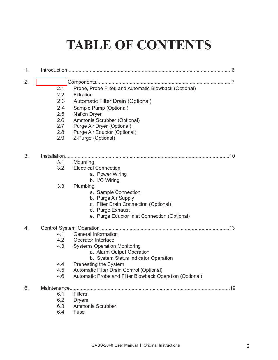 Perma Pure GASS-2040 User Manual | Page 2 / 29