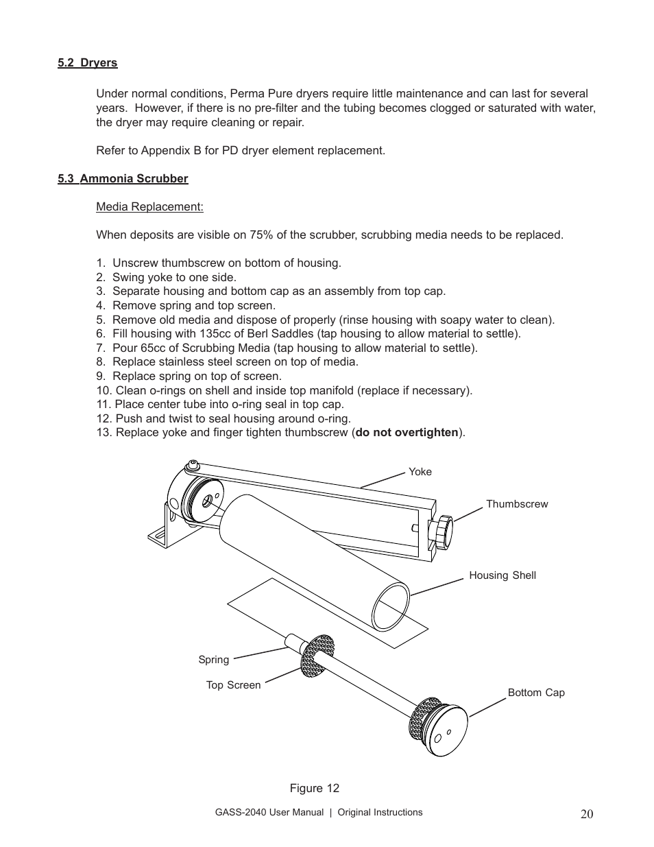 Perma Pure GASS-2040 User Manual | Page 20 / 29