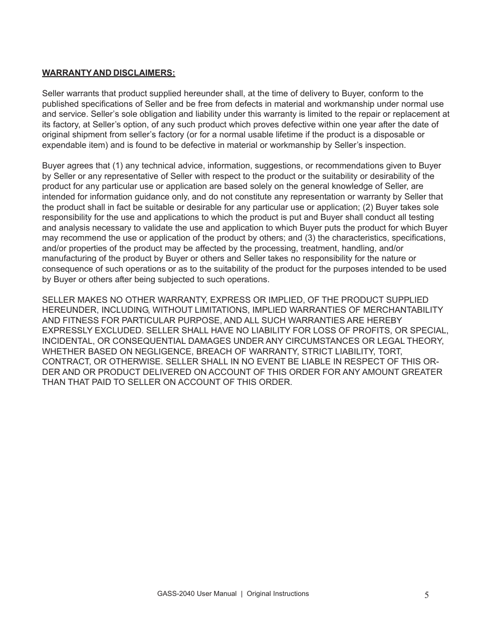 Perma Pure GASS-2040 User Manual | Page 5 / 29