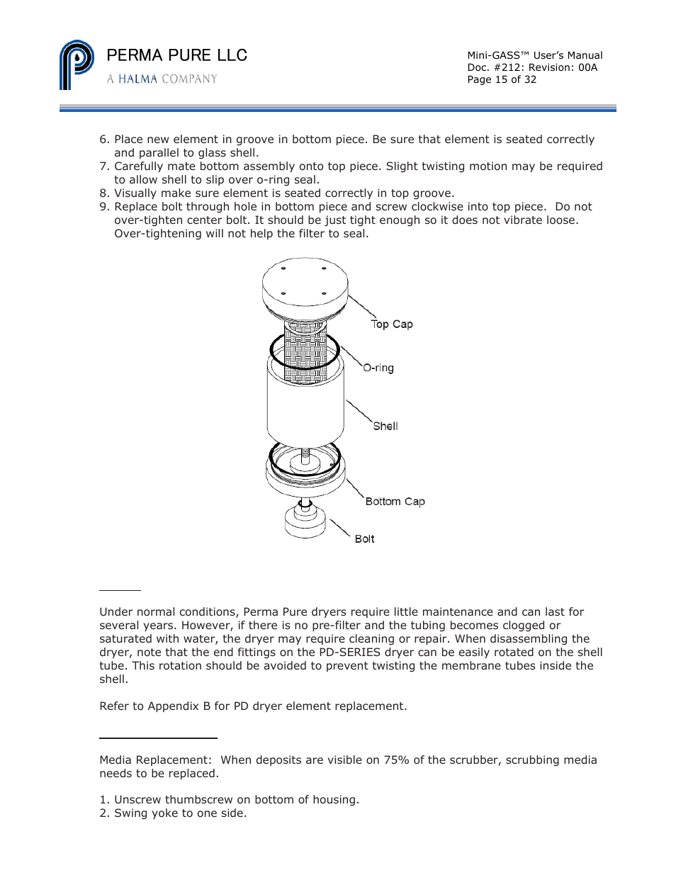 Perma pure llc | Perma Pure Mini-GASS User Manual | Page 15 / 32