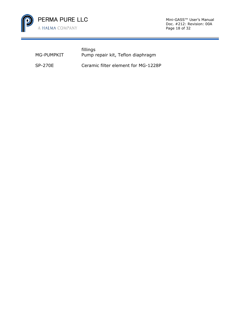 Perma pure llc | Perma Pure Mini-GASS User Manual | Page 18 / 32