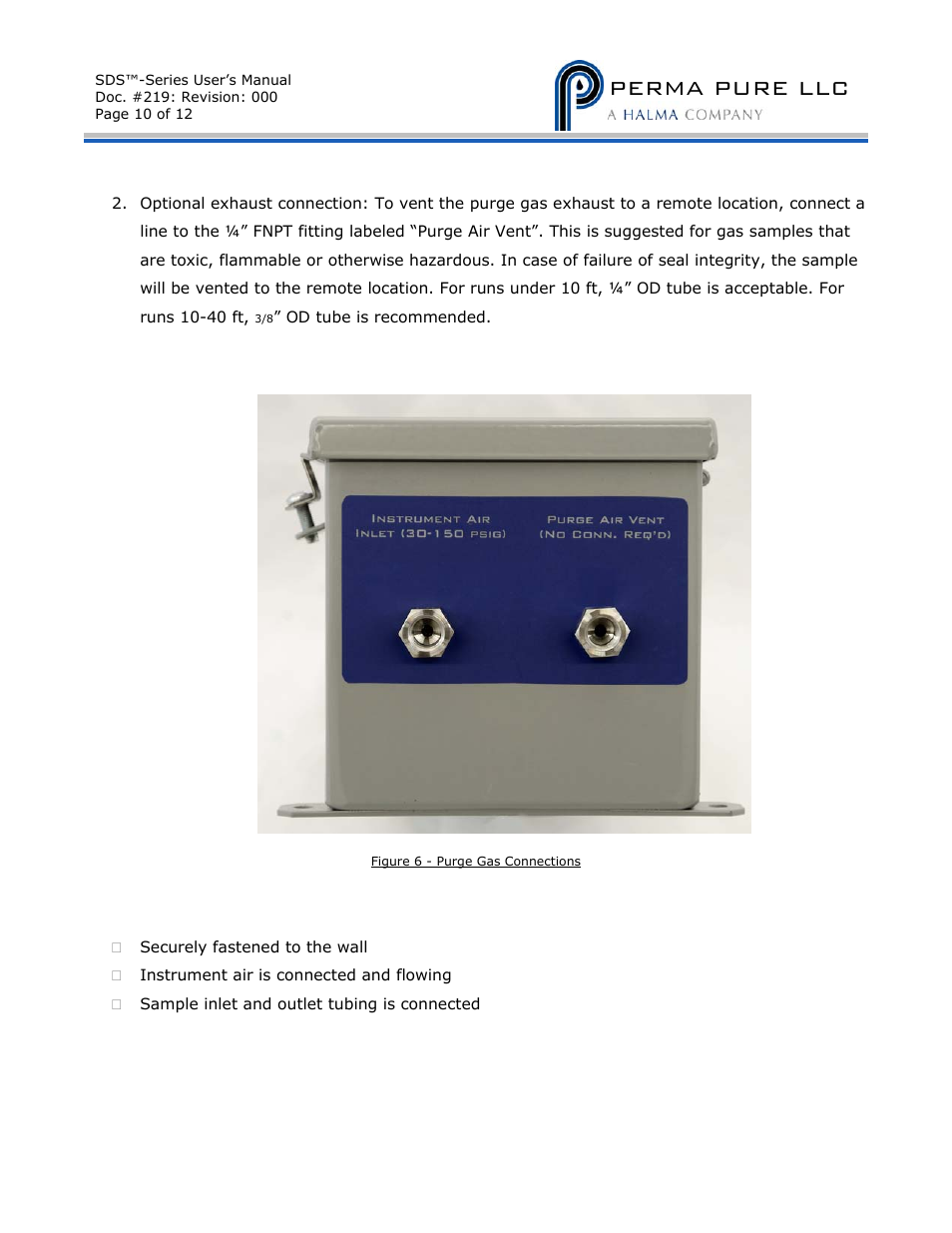 Perma pure llc | Perma Pure SDS-Series 4C-D201_-D202 User Manual | Page 10 / 12