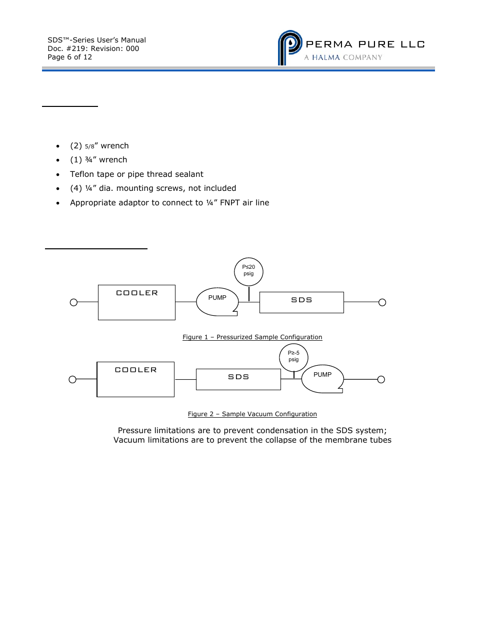 Perma pure llc | Perma Pure SDS-Series 4C-D201_-D202 User Manual | Page 6 / 12