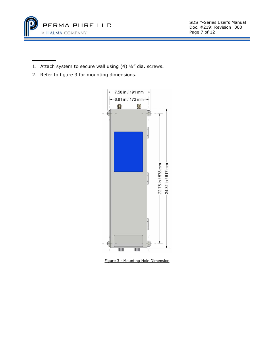 Perma pure llc | Perma Pure SDS-Series 4C-D201_-D202 User Manual | Page 7 / 12