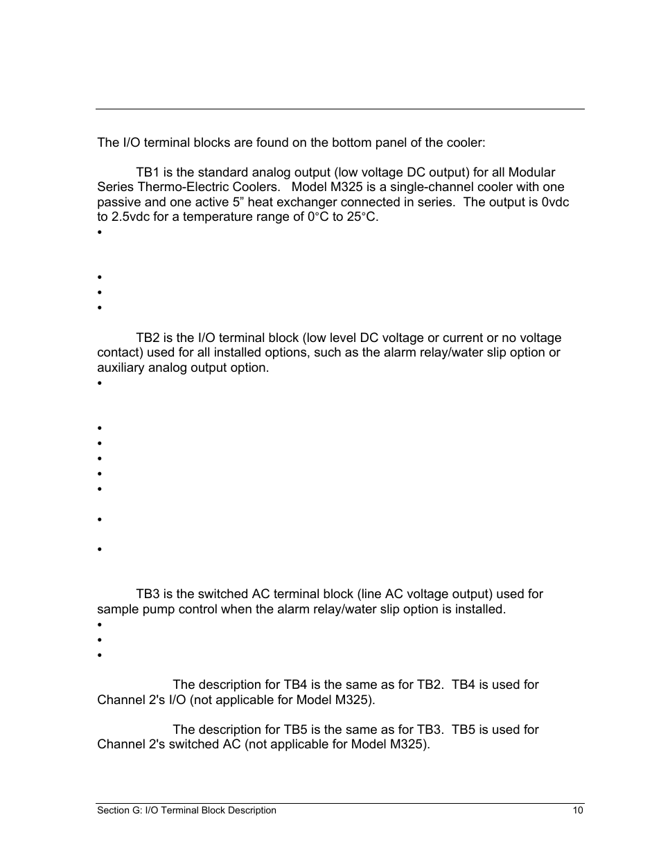 Erminal, Lock, Escription | Perma Pure Baldwin-Series M325 User Manual | Page 10 / 45