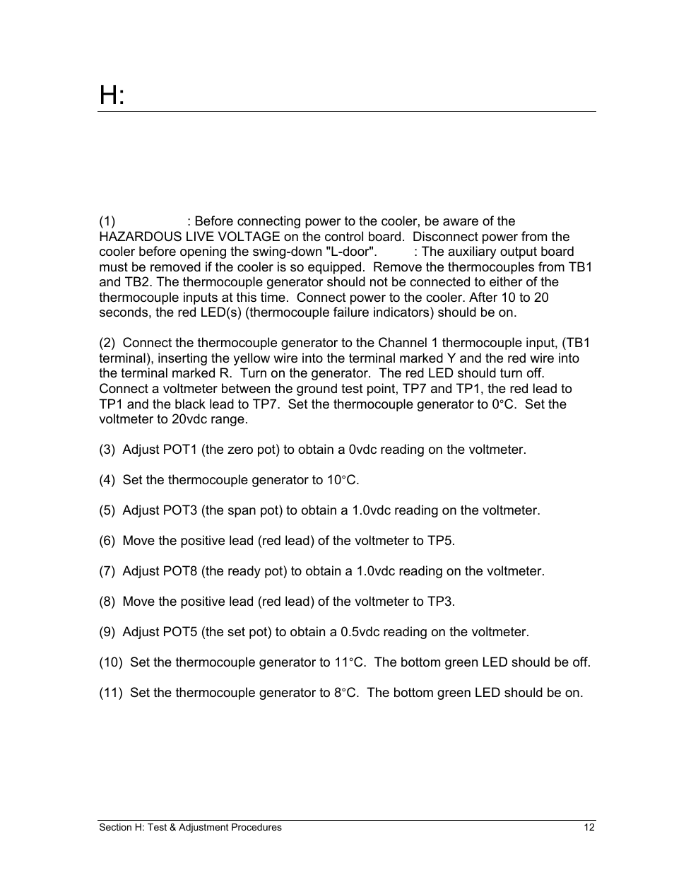 Djustment, Rocedures | Perma Pure Baldwin-Series M225 User Manual | Page 12 / 40