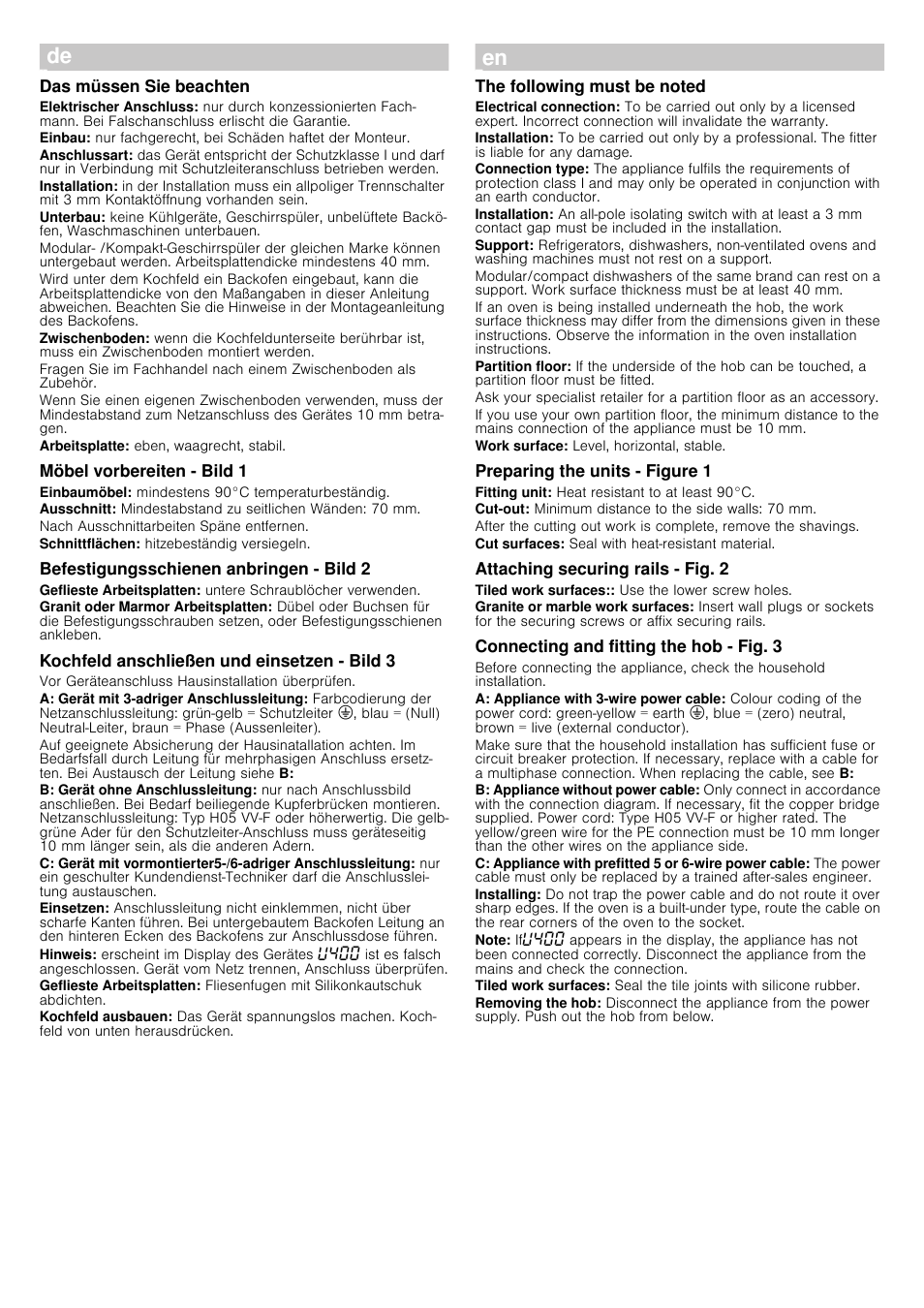 Bosch PKC875N14D User Manual | Page 2 / 9
