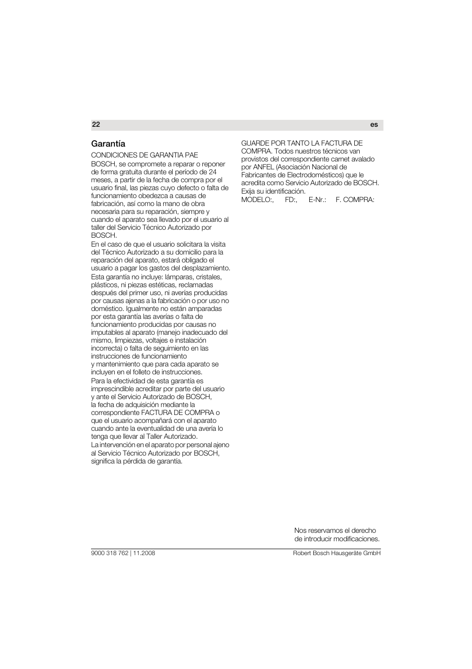 Bosch PHD9760 Profi-Haartrockner ProSalon User Manual | Page 22 / 46