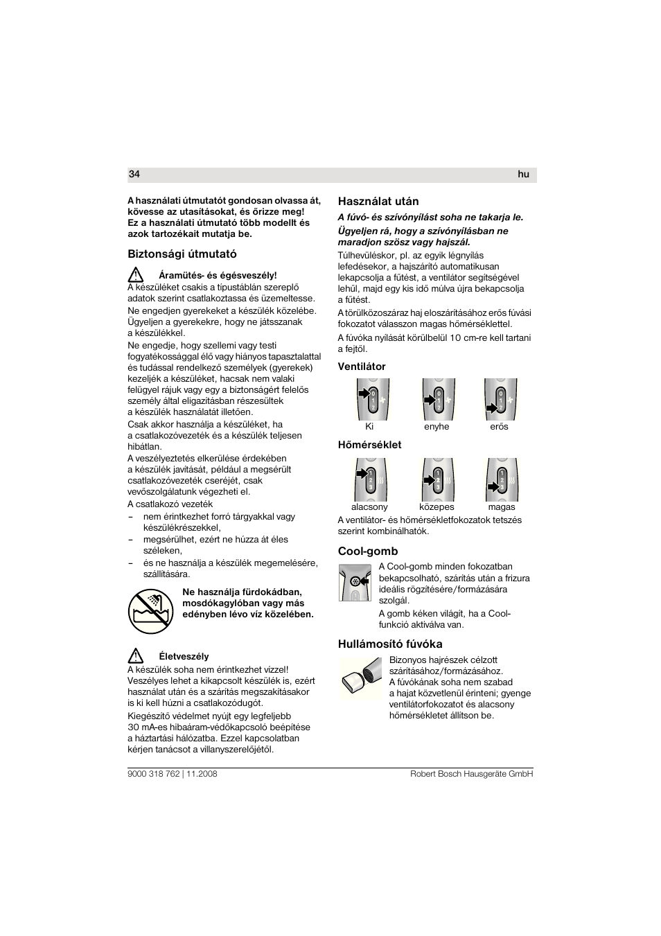 Bosch PHD9760 Profi-Haartrockner ProSalon User Manual | Page 34 / 46