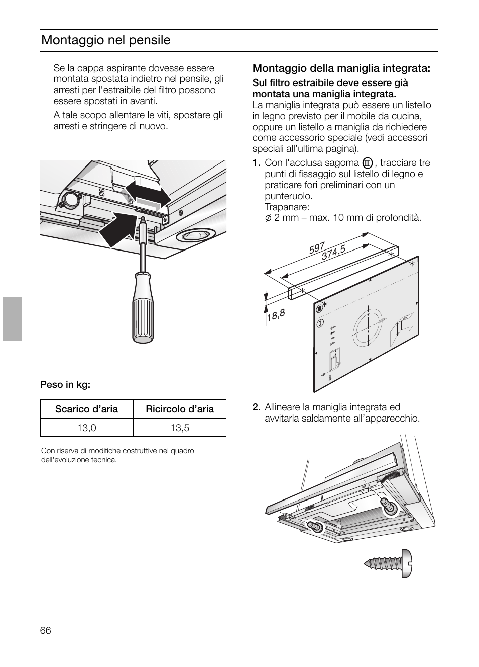 Montaggio nel pensile | Bosch DHI655FX grau-metallic Flachschirmhaube 60 cm User Manual | Page 66 / 100