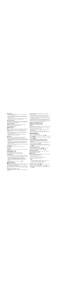 Risk of injury, Risk of electric shock, Danger of suffocation | General information, Exhaust air mode, Note, Exhaust duct, Checking the wall, Electrical connection, Appliance measurements (fig. 1) | Bosch DWK09M850 User Manual | Page 6 / 24