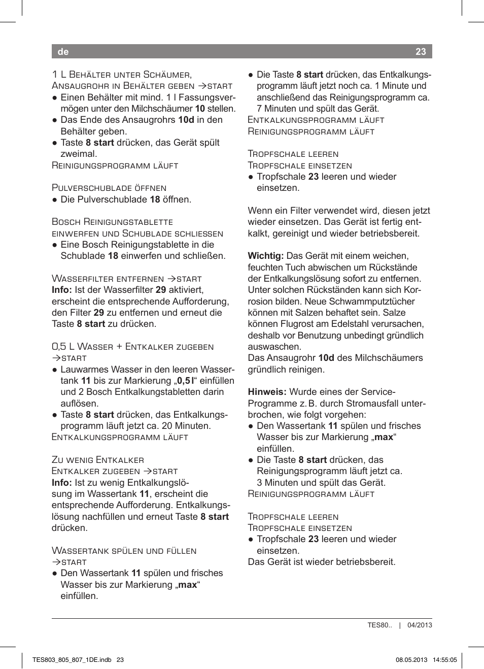 Bosch TES80751DE VeroSelection 700 Kaffeevollautomat Edelstahl User Manual | Page 27 / 116