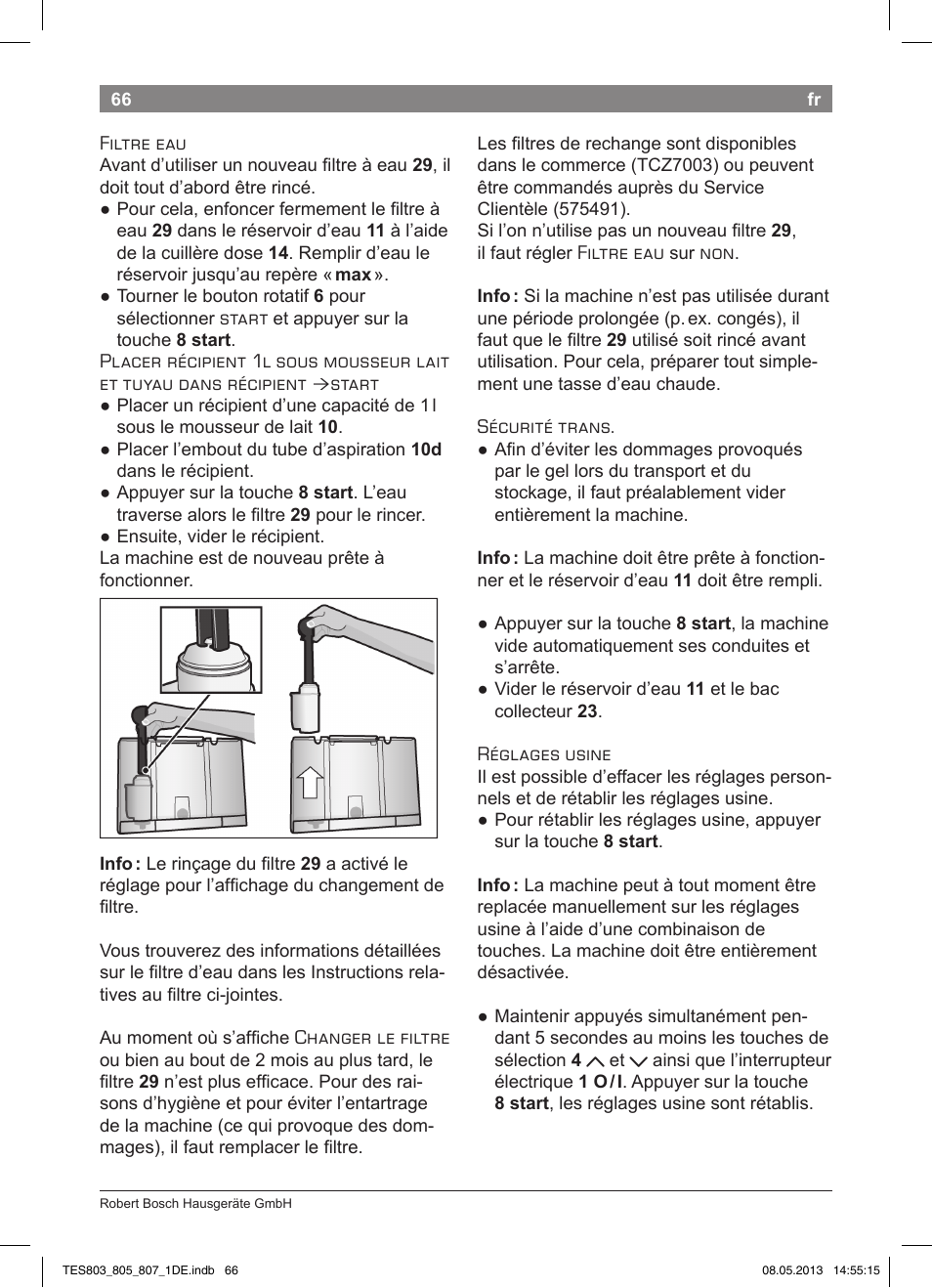 Bosch TES80751DE VeroSelection 700 Kaffeevollautomat Edelstahl User Manual | Page 70 / 116