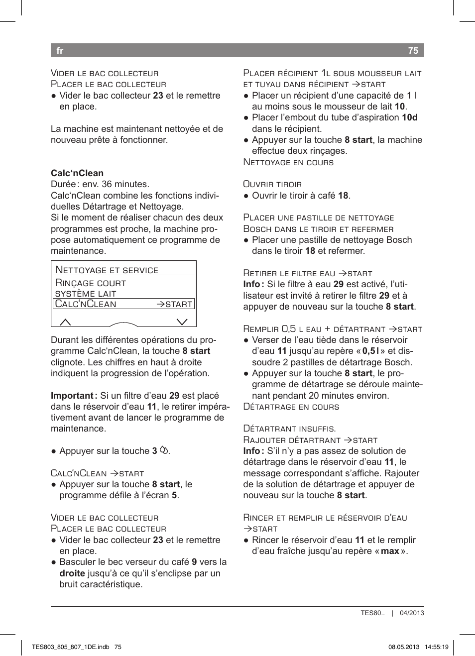 Start | Bosch TES80751DE VeroSelection 700 Kaffeevollautomat Edelstahl User Manual | Page 79 / 116