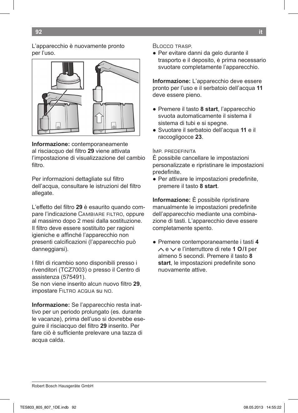 Bosch TES80751DE VeroSelection 700 Kaffeevollautomat Edelstahl User Manual | Page 96 / 116