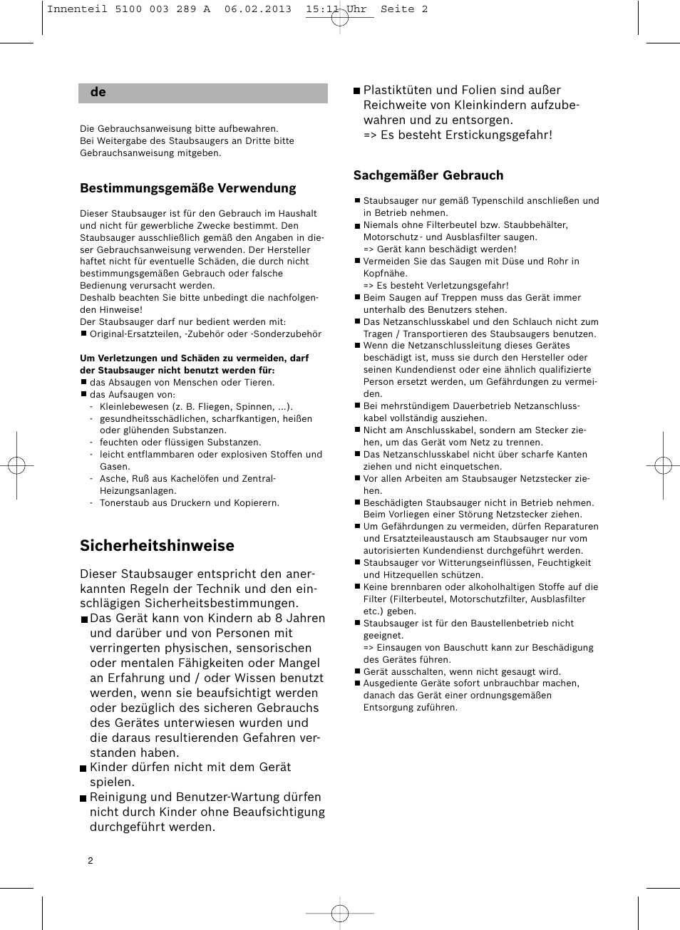Sicherheitshinweise | Bosch BSG82502 kirschrot-metallic Bodenstaubsauger Beutel ergomaxx pro. hard floor 2500 User Manual | Page 3 / 151