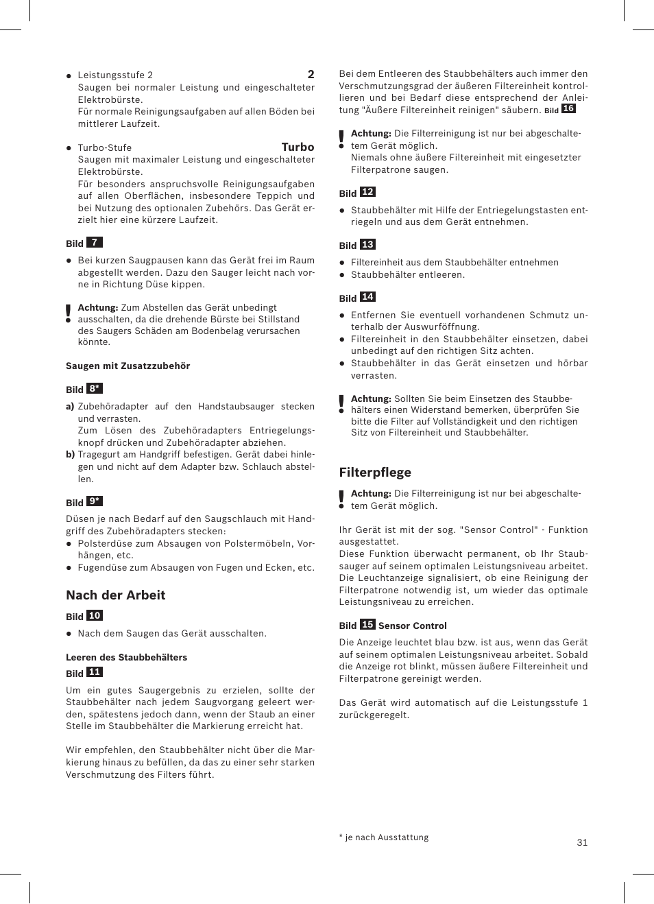 Bosch Athlet 252V Kabelloser Handstaubsauger BCH6255N1 dark navy User Manual | Page 32 / 108