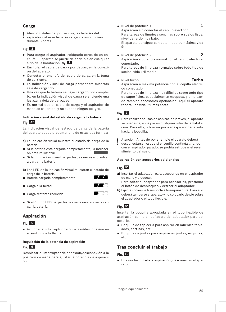 Bosch Athlet 252V Kabelloser Handstaubsauger BCH6255N1 dark navy User Manual | Page 60 / 108
