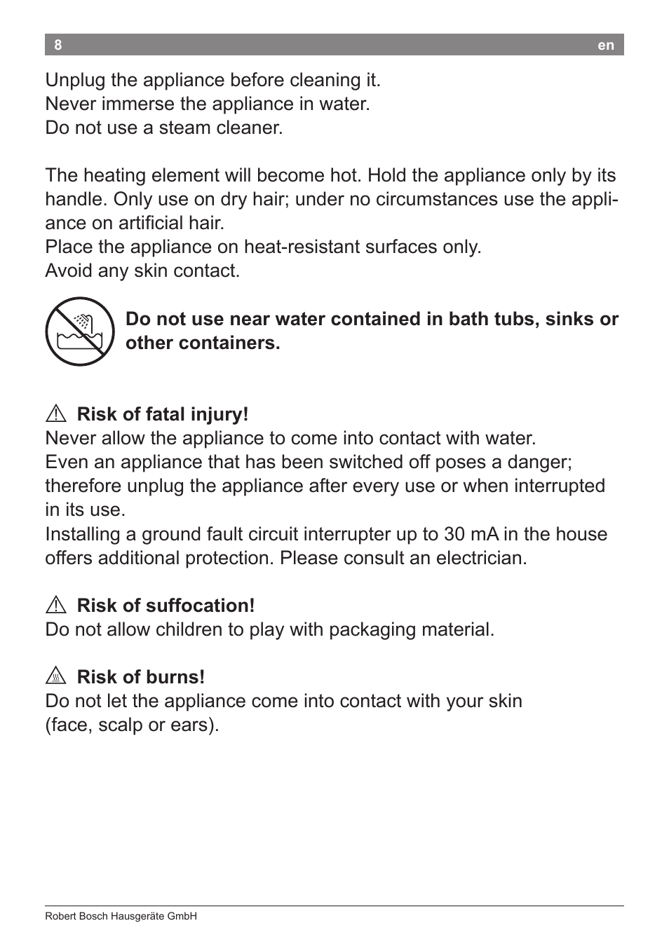 Bosch PHC5363 Lockenstab BrilliantCare Quattro-Ion User Manual | Page 10 / 102