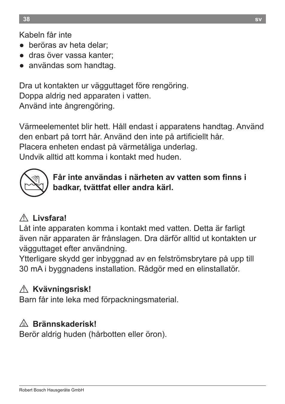 Bosch PHC5363 Lockenstab BrilliantCare Quattro-Ion User Manual | Page 40 / 102