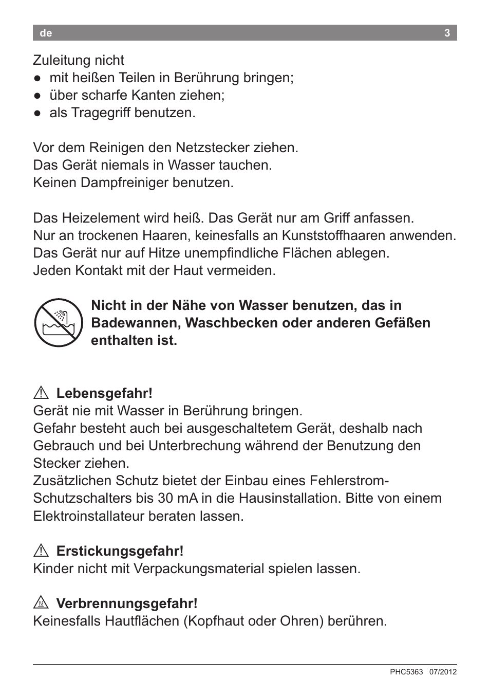 Bosch PHC5363 Lockenstab BrilliantCare Quattro-Ion User Manual | Page 5 / 102