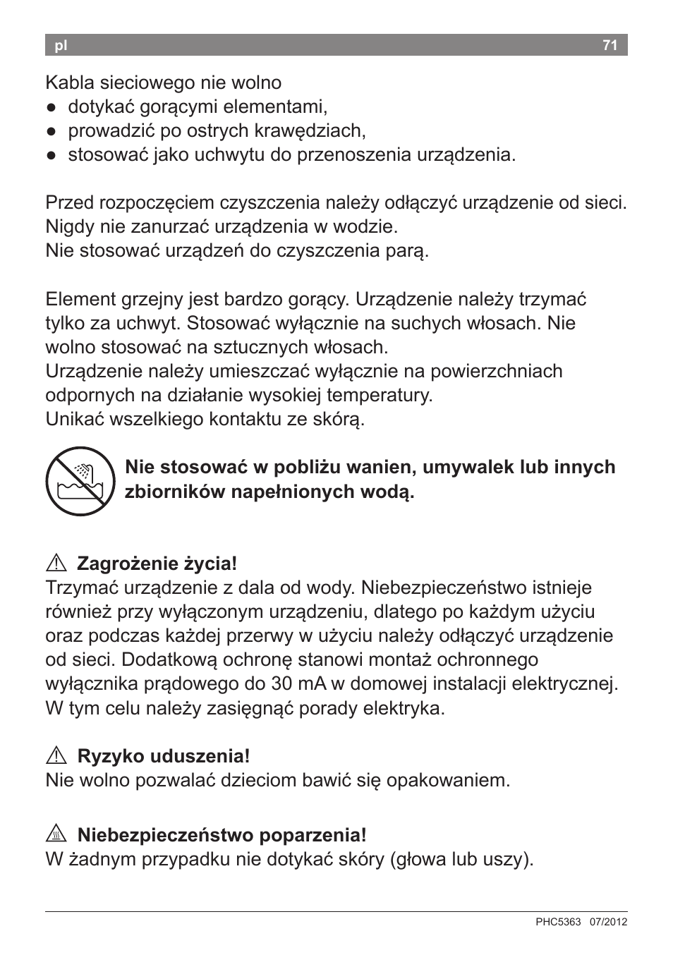 Bosch PHC5363 Lockenstab BrilliantCare Quattro-Ion User Manual | Page 73 / 102