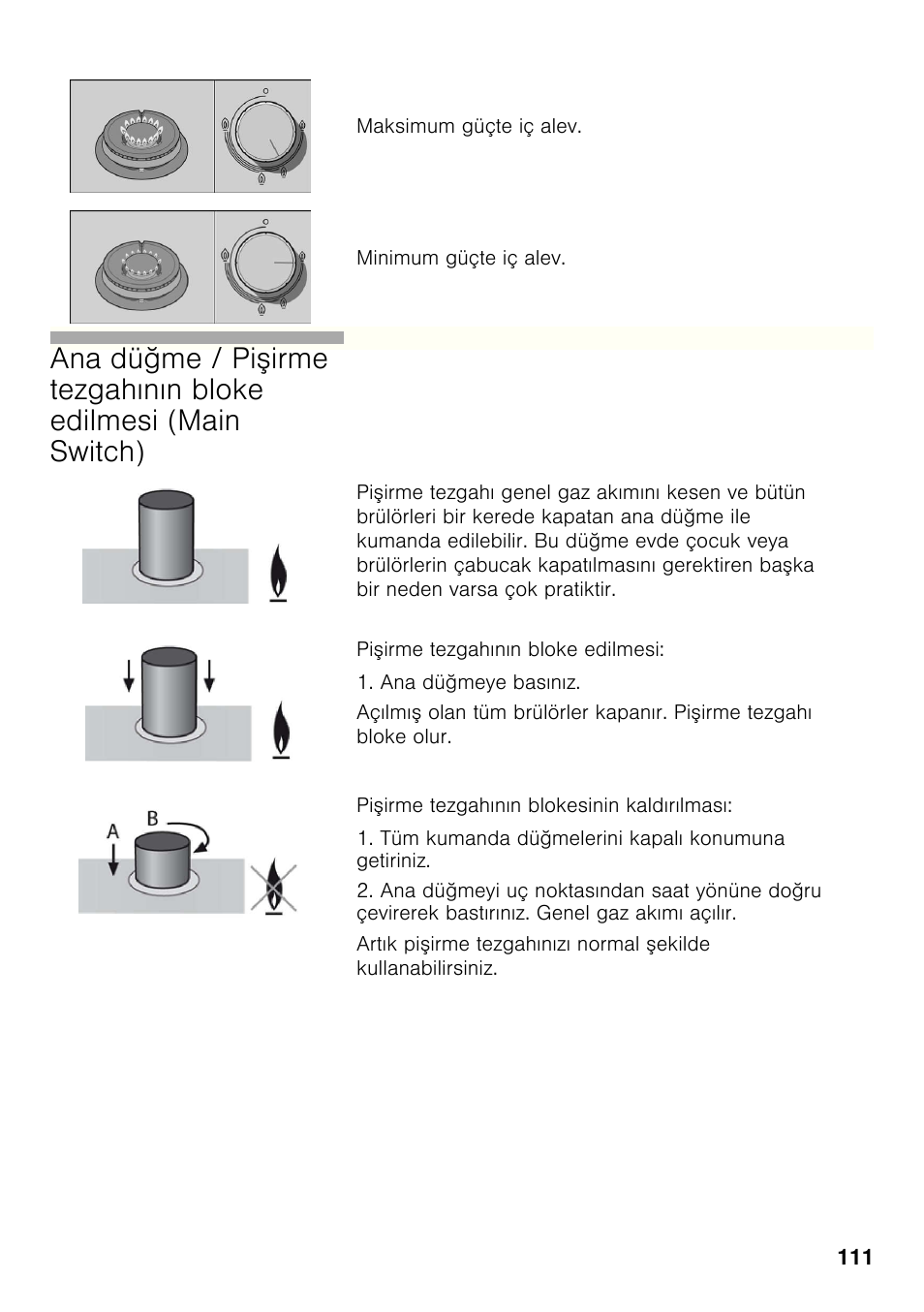 Bosch PRP626B70E Gas-Kochstelle Glaskeramik 60 cm User Manual | Page 110 / 118