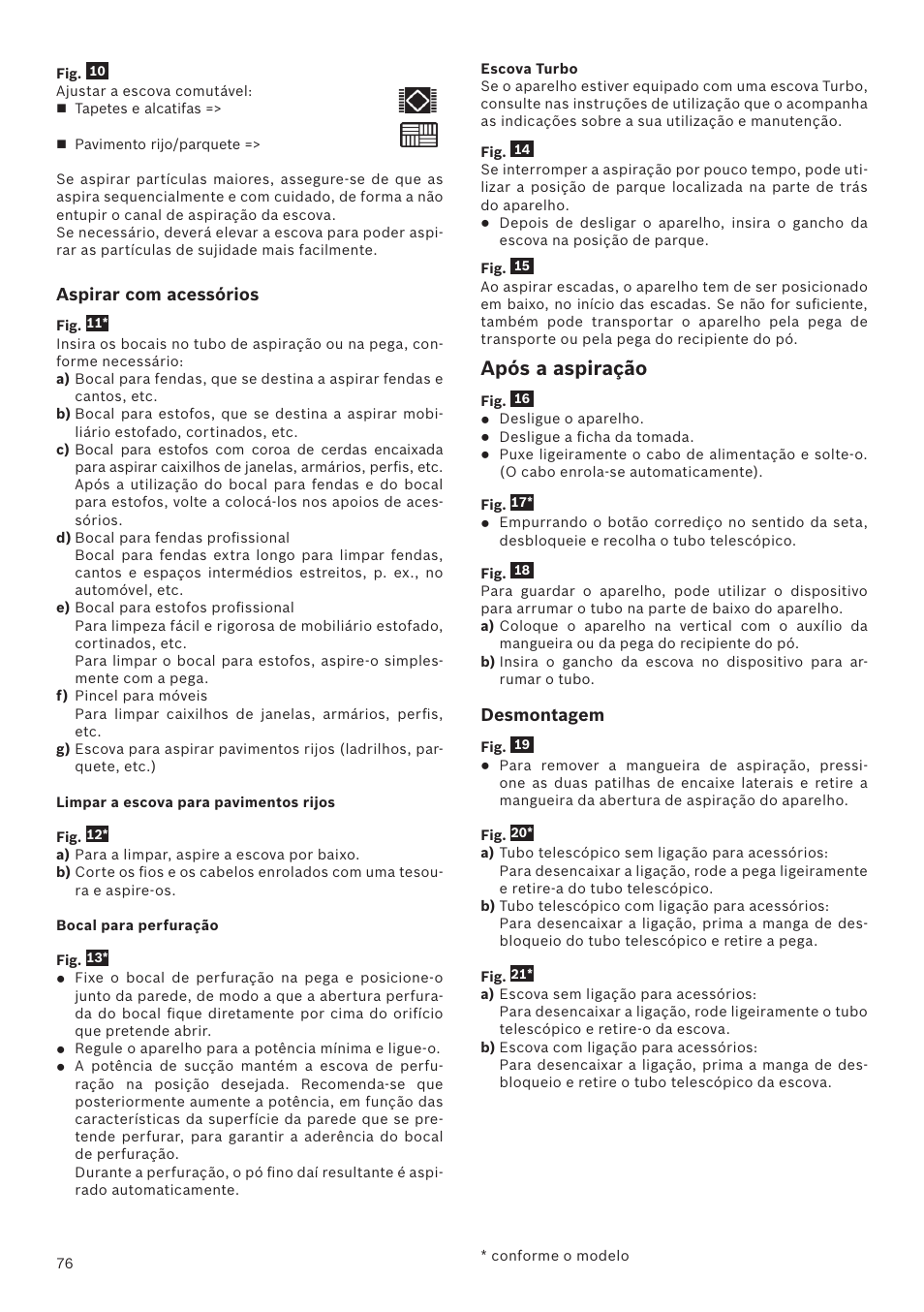 Após a aspiração | Bosch Runnn Beutelloser Bodenstaubsauger BGS41432 schwarz User Manual | Page 76 / 139