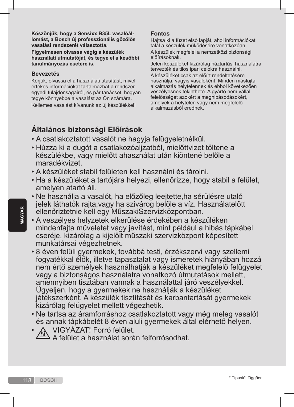 Bosch TDS3511 weiß schwarz Dampfstation Sensixx B35L User Manual | Page 118 / 160