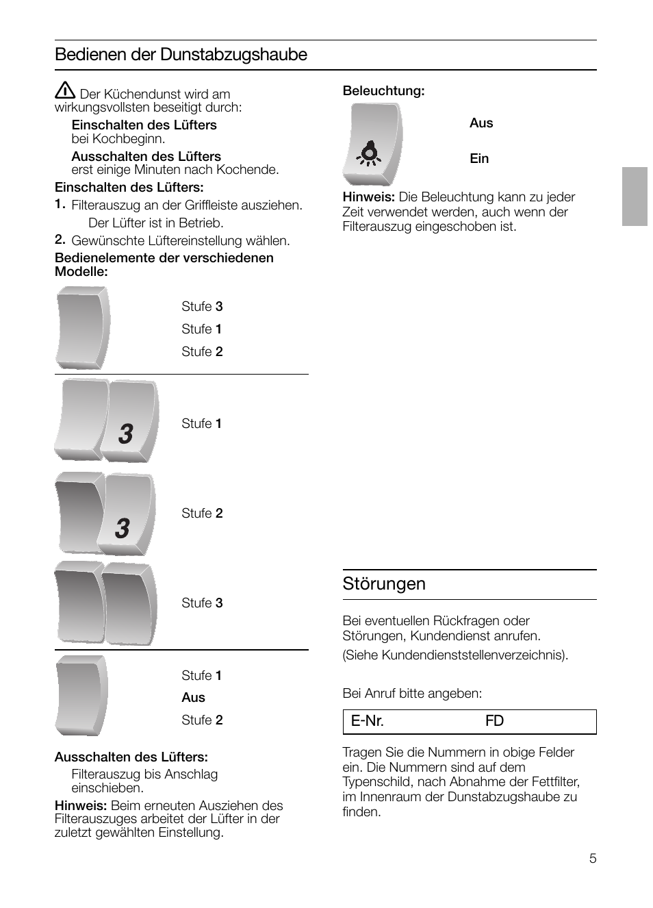 Bosch DHI645H grau-metallic Flachschirmhaube 60 cm User Manual | Page 5 / 68